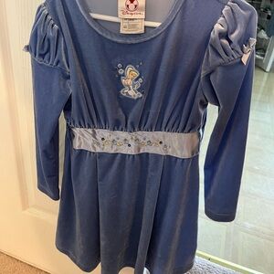 Cinderella Blue Embroidered Velvet Dress